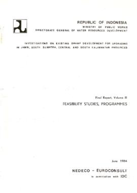 Investigations on Existing Swamp Development for Upgrading in Jambi, South Sumatra, Central and S...
