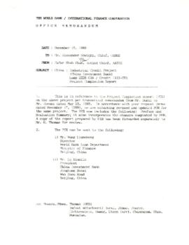 P003413: CHINA INVEST. BANK I - Original copies of report documentation - PCR / PPAR - set