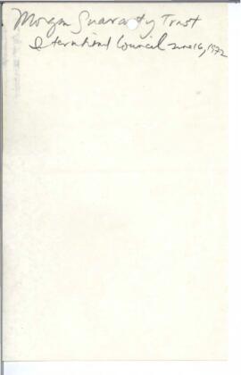 Morgan Guaranty Trust International Council, June 16, 1972 - Correspondence 01