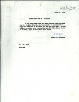 President's papers - Robert S. McNamara Chronological files - (outgoing) - Chrons 54