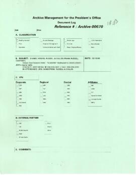 President Wolfensohn - Briefing Book for President's Meetings and Events - Dinner - Messrs Frank ...