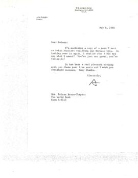 President A. W. Clausen Itinerary / Briefing files: Morocco, April 1986  - Correspondence 01