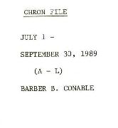President Barber Conable Chronological Records - Outgoing - Correspondence - A-H - July 1 - Septe...