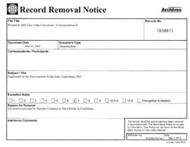 Bernard R. Bell Files: India Consortium - Correspondence 01