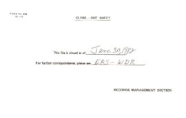 Economic Analysis and Projections Department - DPA - World Development Report 1981 / 1983 Corresp...