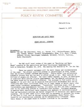 Development Policy - Policy Review Committee [PRC] - Basic Needs - January 1979 - March 1979