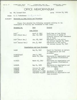 Leonard B. Rist - Bank and IDA Financial Policy - Correspondence - Volume 2 - January 1963 - Octo...