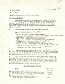 Economic Committee Papers - Peru - Your Terms of Reference [TOR] for the Peru Mission