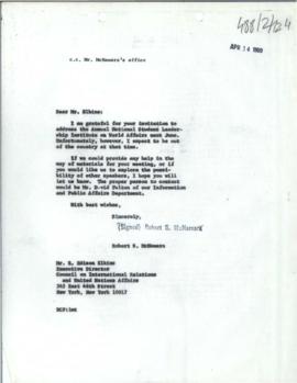 President's papers - Robert S. McNamara IPA Chronological files (outgoing) - Chrons 03