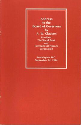 Presidents Speeches - Clausen - 1984 - 1985
