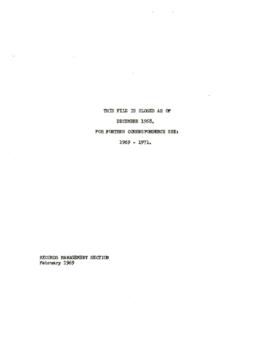 Organization - Legal Department - 1966 / 1968 General Correspondence