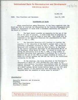 Maintenance of Value - Correspondence 01