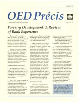 Forestry Development - A Review of Bank Experience - Report 9524 - April 22, 1991