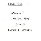 President Barber Conable Chronological Records - Outgoing - Correspondence - M-Z - April 1 - June...