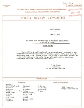 Development Economics and Chief Economist [DEC] - Policy Review Committee - PRC/s/M/74-6, PRC/s/M...