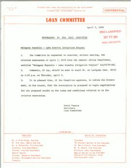 Special Loan Committee Meeting - Minutes and Memos - 1970 - (March - April)