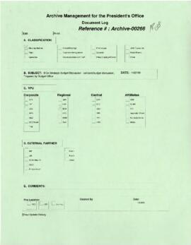 President Wolfensohn - Briefing Book for President's Meetings and Events - ECA - Strategic Budget...