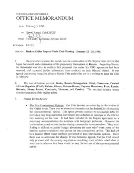 Paris Club - 96-01 (Back-to-office, report, Jan. 22-26, 1996 meeting)