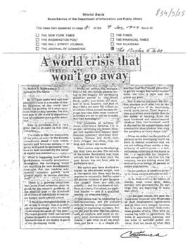 Brandt Commission - Public Reaction to Establishment - January 1977