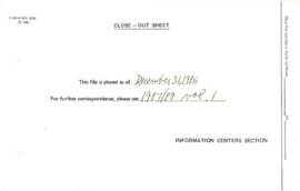 United Nations - ERIU - International Labour Organization [ILO] 1984 / 1986 Correspondence - Volu...