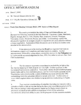 Paris Club - 95-02 (Feb. 20-23, 1995 meeting)
