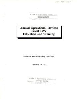 Population, Health and Nutrition [PHN] - Administration - Budget - General - 1993 Reports - Volume 1