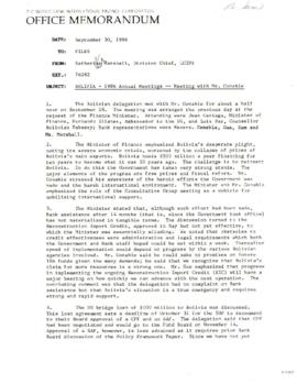 Clausen - Country Files - Bolivia - Correspondence