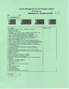 President Wolfensohn - Briefing Book for President's Meetings and Events - His Excellency Didier ...