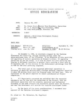 Tunisia - General - Loan Committee Project File - Correspondence