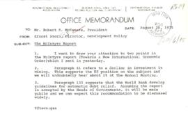 VPD - Director, Development Policy - McNamara File - August  1975 - Folder 6
