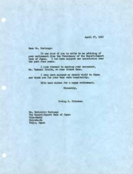 Irving S. Friedman - Chronological File - 1967 Correspondence - Volume 1