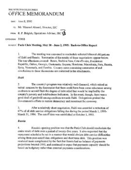 Paris Club - 95-04 (May 30-June 2, 1995 meeting)