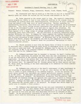 Records of President Robert S. McNamara President's Council minutes - Minutes 04
